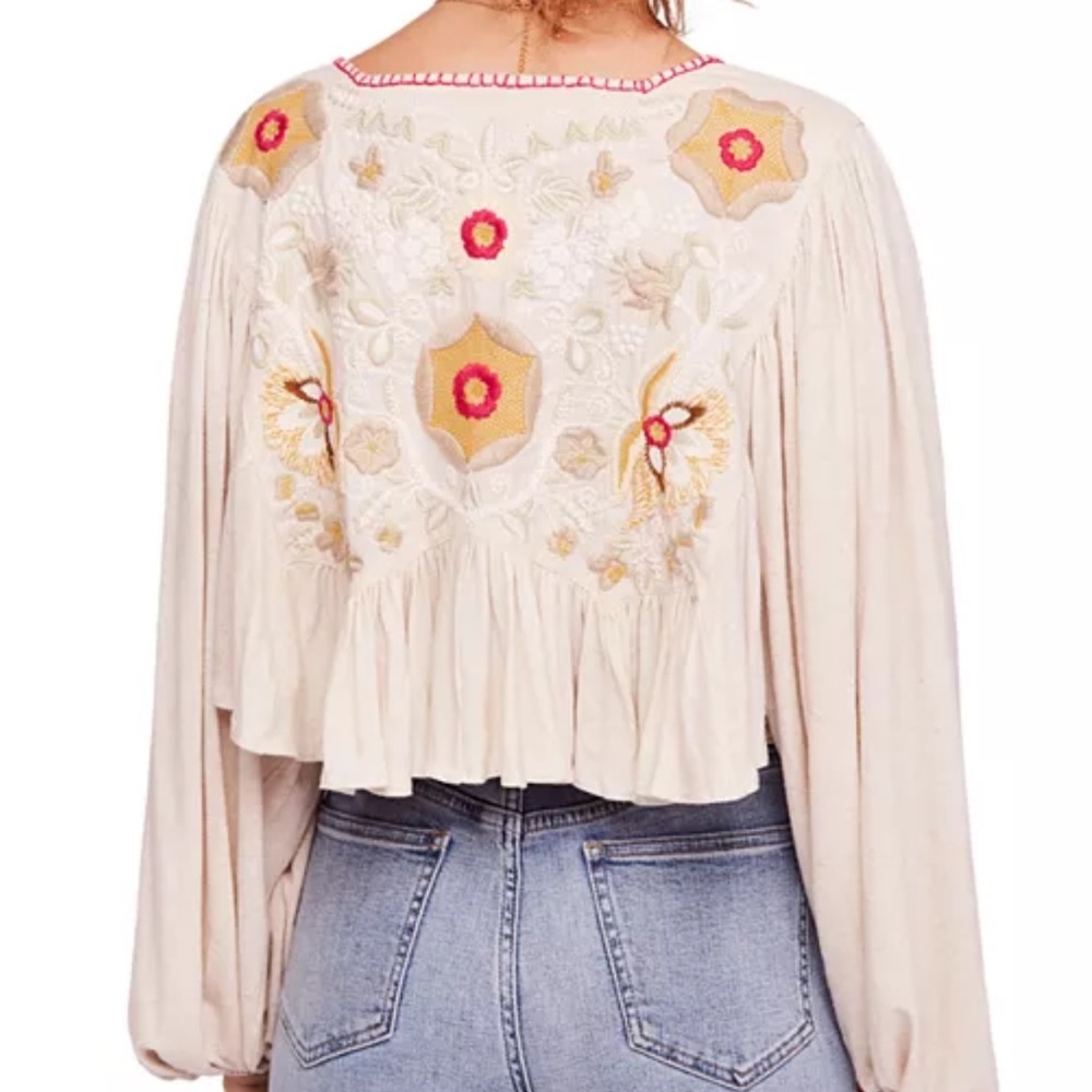 Free People Claudine Embroidered Top - Picture 2 of 5